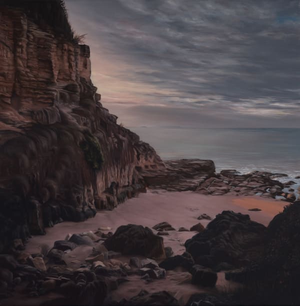 Britt Fazey Pirate's Cove, 2025 oil on linen, framed 41 x 41 cm (stretcher size)