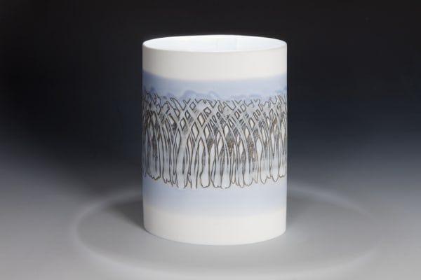 Les Blakebrough Sand dunes at Coledale, 2017 tall cylinder, metal salts 24.5 x 18 x 12cm