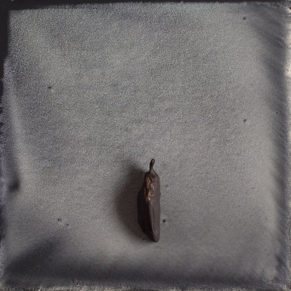 Sara Maher Land memory (mother), 2016 watercolour, drift wood from Dove Lake (Cradle Mountain) on clay board, framed 27 x 27 cm (frame size)