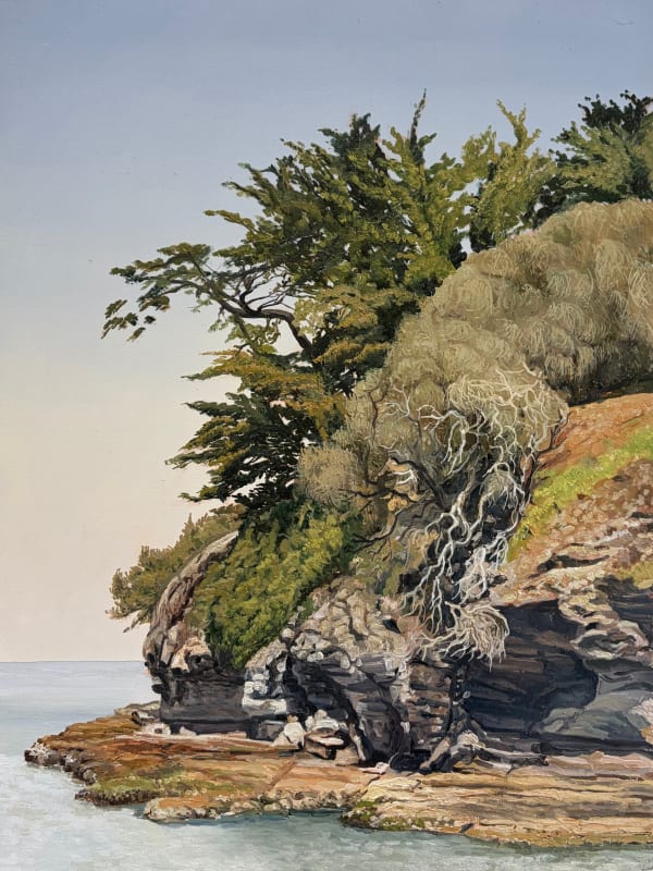 David Keeling Edge of the world, 2025 oil on board, framed 40.5 x 30.5 cm (framed size)