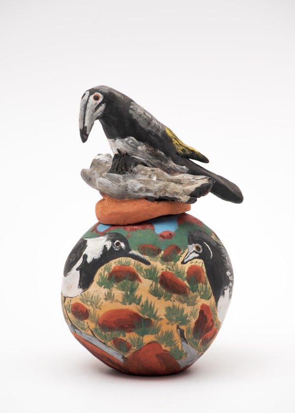 Judith Pungkarta Inkamala parta parta (bird), 2019 terracotta and underglazes 16 x 10 cm