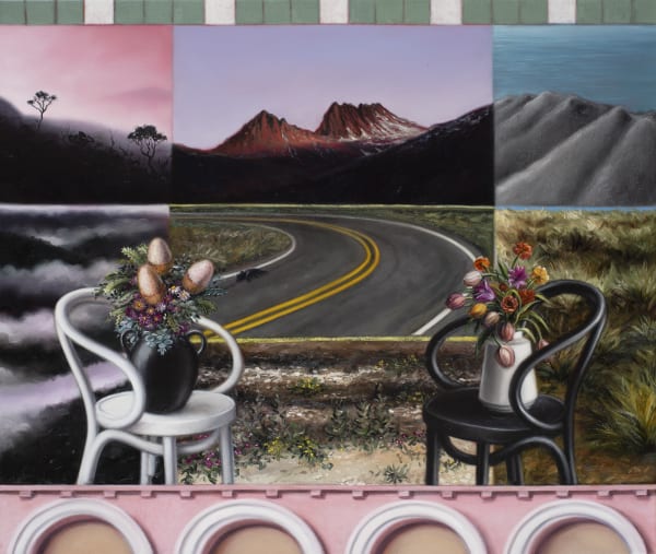 Amber Koroluk-Stephenson and Carol Patterson Vanishing Point II, 2021 oil on linen 61 x 71 cm (stretcher size)