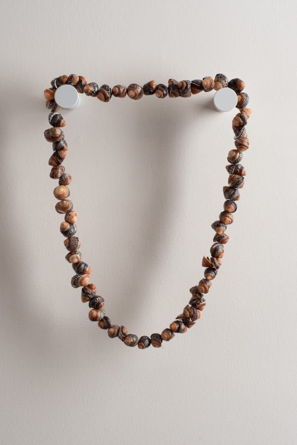 Emma Robertson palawa necklace, 2024 orange button shells 74 cm (overall length)
