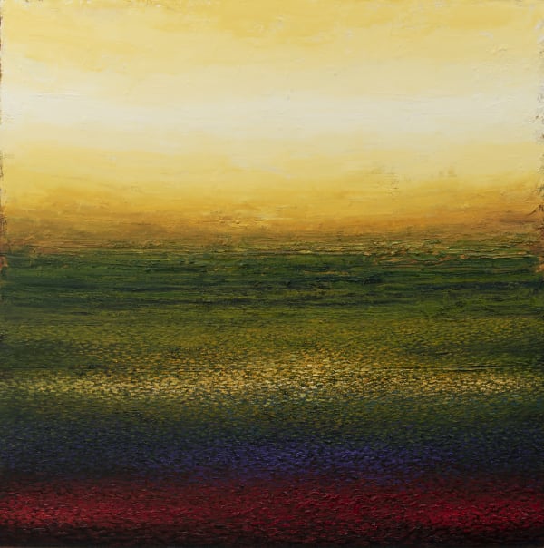 Patrick Grieve March. Days slowly closing in and music in a field, 2022 oil on linen 122 x 122 cm (stretcher size)