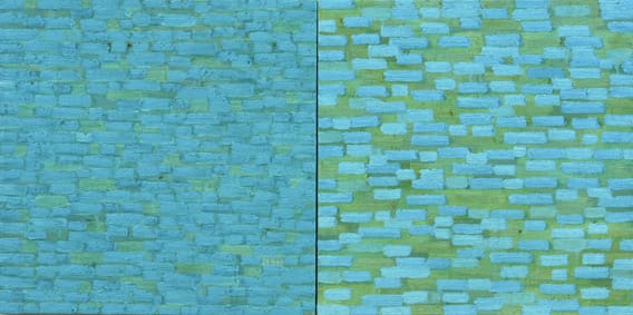 Tim Burns Bay of Fires No.9, 2003 oil on linen, unframed 50h x 100w cm (diptych)