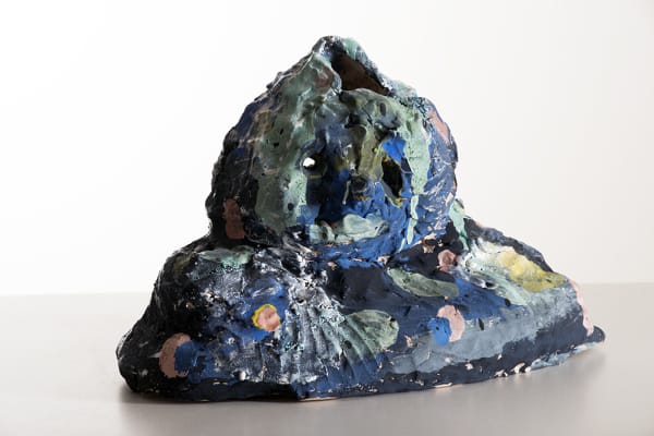 Mish Meijers Greek Chorus member 4; double faced ghoul, 2018 glazed earthenware ceramics 34 x 45 x 35 cm
