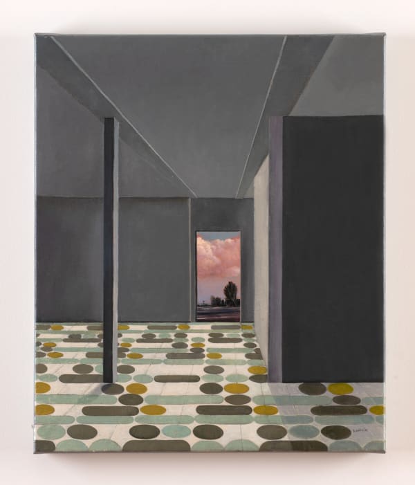 David Keeling New carpet, empty room, 2020 oil on linen 61 x 51 cm (stretcher size)