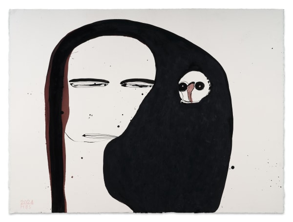 Heather B Swann The owl, 2024 ink on paper 76 x 102 cm (paper size)