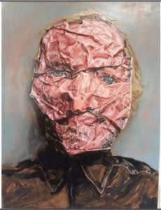 Amanda Davies Crushing, portrait of artist Richard Wastell, 2019 oil on linen 40 x 30 cm