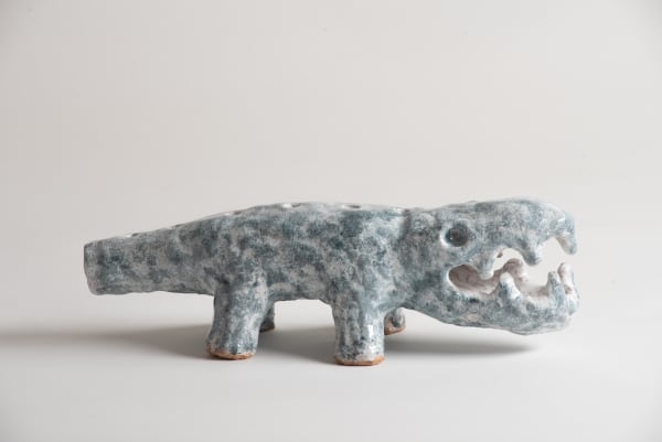 Tom O'Hern Party Permian Beast, 2025 ceramic & glaze 12 x 38 x 13 cm (overall size)