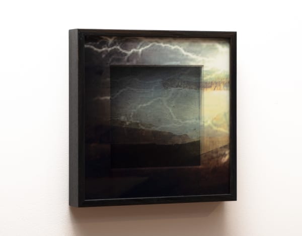 Caroline Rannersberger Sturm und Drang (furioso) I, 2020 mixed media on paper; kiln fired glass with painting interlayer, framed 33 x 33cm