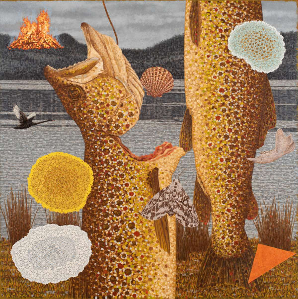 Richard Wastell Return to Trout Lake, 2022 oil and pumice on acrylic ground and linen 153 x 153 cm