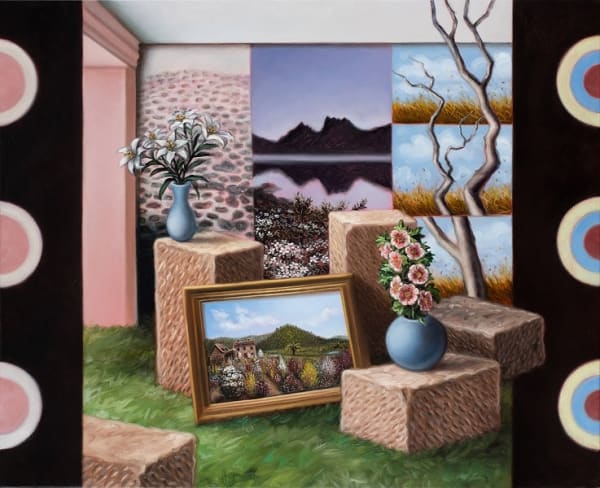 Amber Koroluk-Stephenson Split Vision, after John Glover and Hilma af Klint I, 2021 oil on linen 91.5 x 112cm