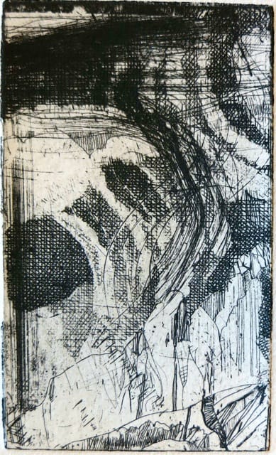 Raymond Arnold Elsewhere world fragments No.9, 2015 etching on 300gsm Velin Arches 40 x 30cm