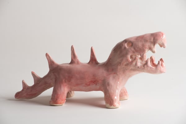 Tom O'Hern Tasmaniosaurus, 2025 ceramic & glaze 19 x 40 x 16 cm (overall size)