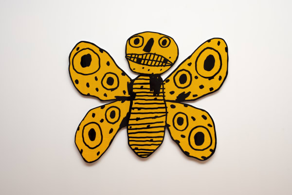 Tom O'Hern Fucking beautiful, 2023 enamel and reflective vinyl on aluminium 119 x 97 x 2.5 cm