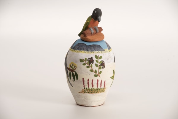 Dawn Wheeler Ngala Urlpaatja (green parrot), 2019 Terracotta and underglazes 22 x 12cm