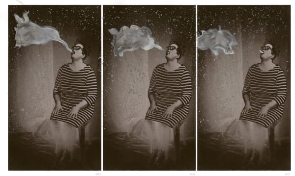 Sally Rees The Medium frames 505 - 507, 2012 Inkjet and watercolour on archival paper, framed 295 x 210 mm