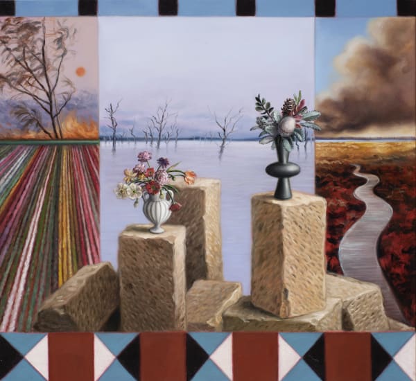 Amber Koroluk-Stephenson and Carol Patterson Vanishing Point I, 2021 oil on linen 61 x 71 cm (stretcher size)