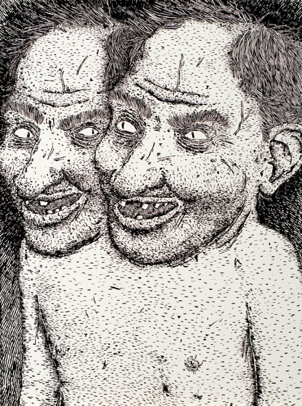 Tom O'Hern The monstrous pig of Lindisfarne, 2011 enamel on board 119 x 89 cm (board size)