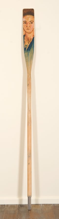 Barbie Kjar Gaze, 2011 painted found oar 290 x 12 x 4.5 cm (overall size)