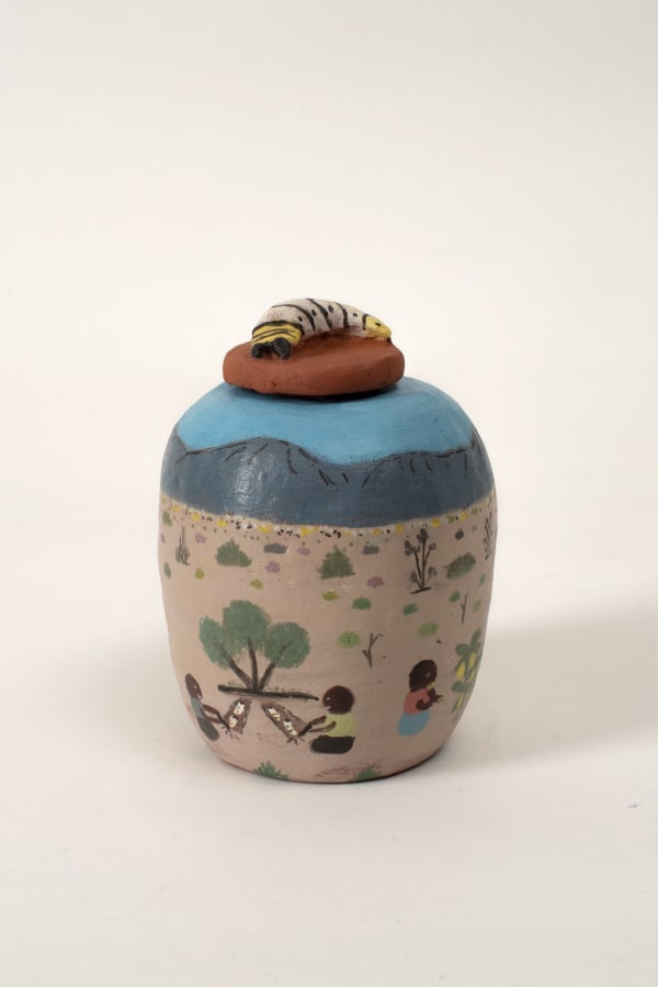 Dawn Ngala Wheeler Tjaapa (Witchety Grub), 2024 terracotta and underglazes 13 x 9 cm