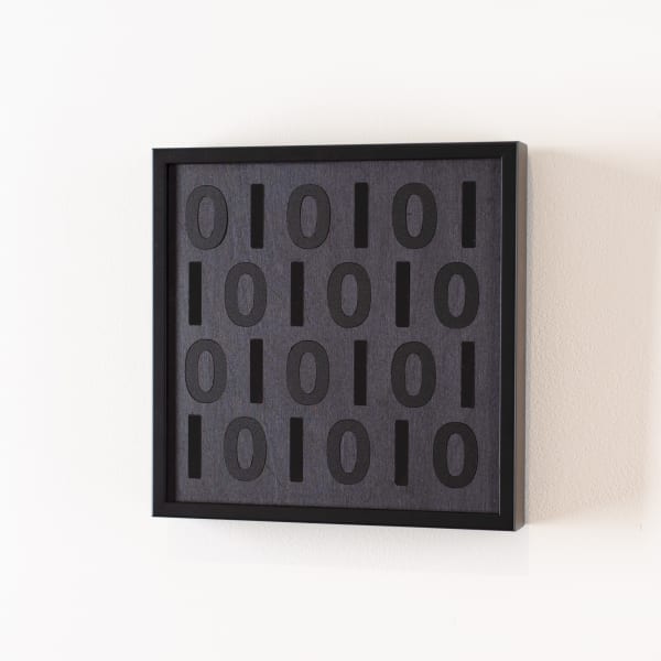 Brigita Ozolins Mini one zero, 2025 spirit stain, hardwax oil & perspex on birch ply, framed 20 x 20 cm