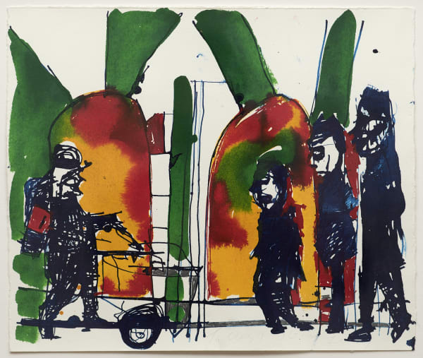 Locust Jones Economy, 2019 Ink on paper, framed 47.2 x 53.2cm