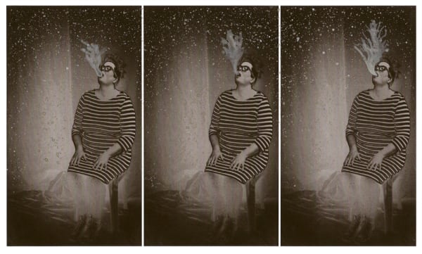 Sally Rees The Medium frames 451 - 453, 2012 Inkjet and watercolour on archival paper, framed 295 x 210 mm