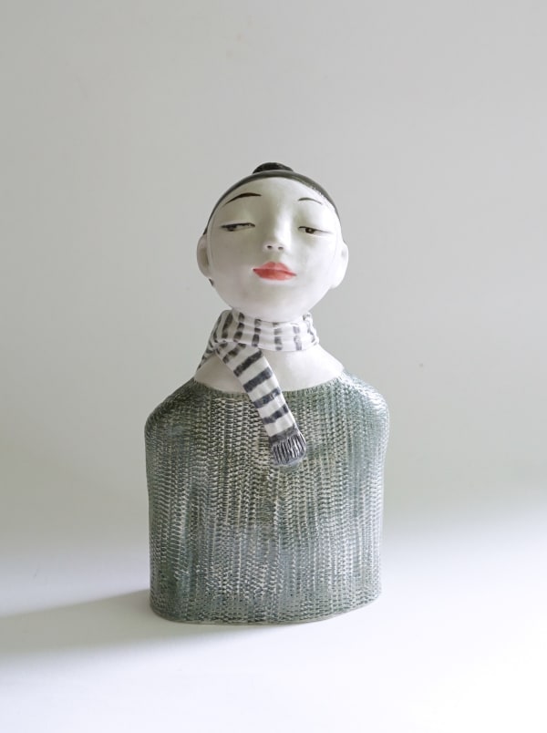 Dai Li Lily with scarf, 2024 glazed stoneware 23 x 14 x 11 cm