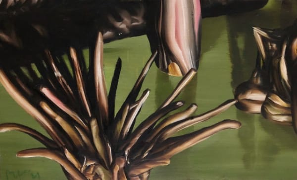 Matt Coyle and Jenny Weber O Horizon #2, 2021 oil on board, framed 30.5 x 47 cm (frame size)