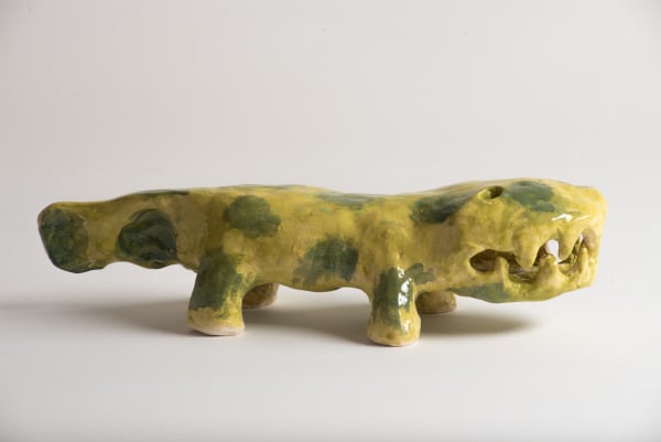 Tom O'Hern Deltasaurus, 2025 ceramic & glaze 11 x 46 x 16 cm (overall size)