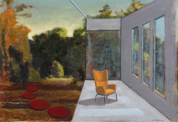David Keeling New room II, 2011 oil pastel & watercolour on paper, framed 28 x 40 cm (image size), 52.5 x 63 cm (framed size)