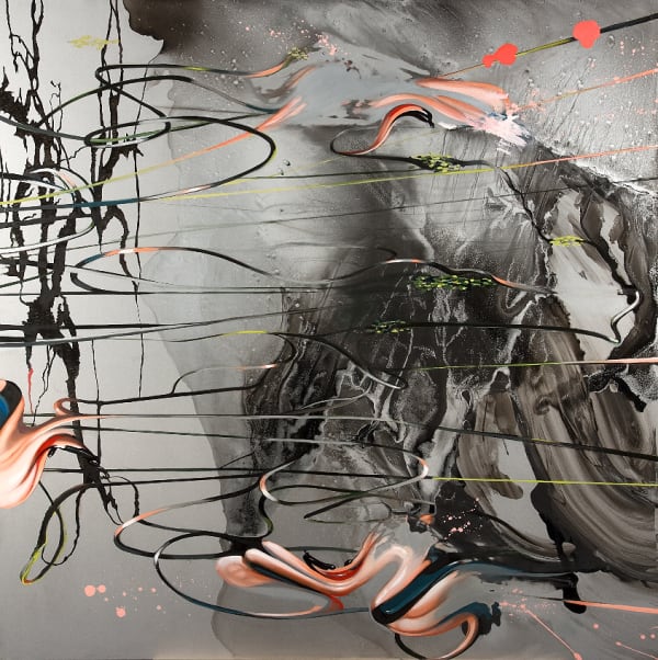 Megan Walch Extreme Ikebana, 2014-2015 oil and enamel on composite panel 130 x 130cm