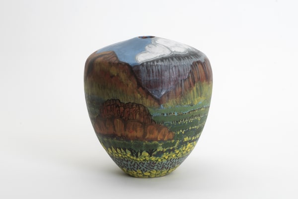 Beth Inkamala Mbitjana Kwatja time, 2018 terracotta and underglazes 21 x 19 cm