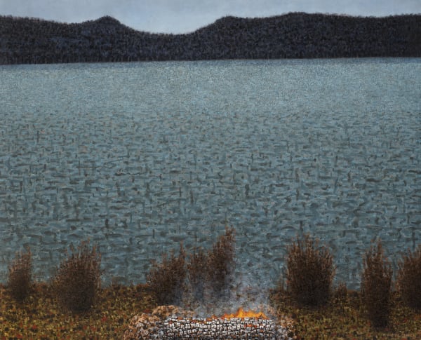Richard Wastell Woods Lake, Evening, 2018 oil, acrylic, oilstick & pumice on linen 122 x 152 cm