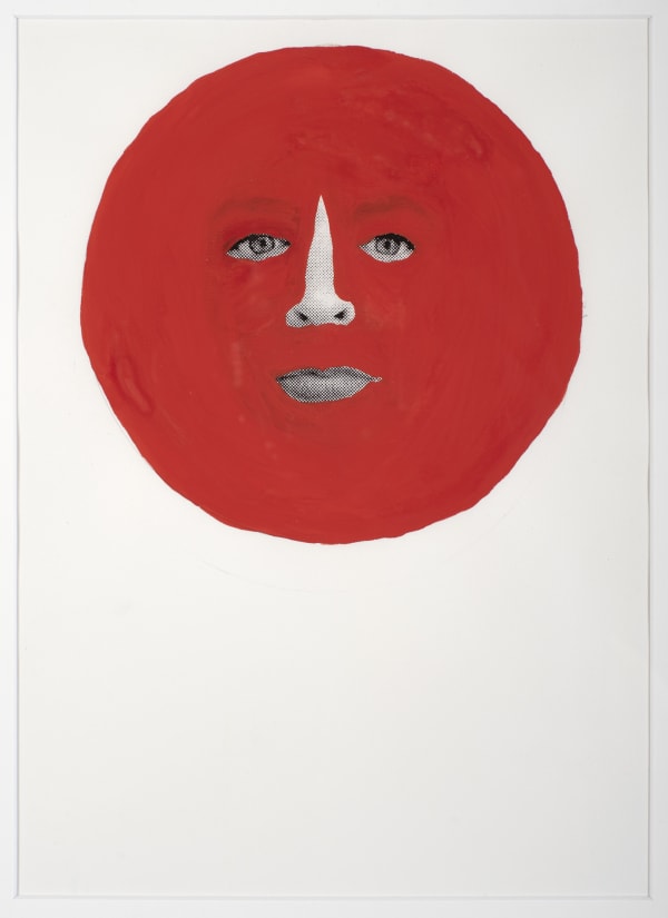 Sally Rees The Skin of the Face, 2019 hand-painted inkjet print on watercolour paper, framed 44.5 x 35 cm (frame size)