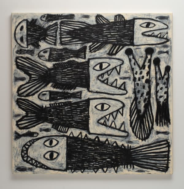 Tom O'Hern 275 million years ago, 2025 oil stick on canvas 122 x 122 cm (stretcher size)