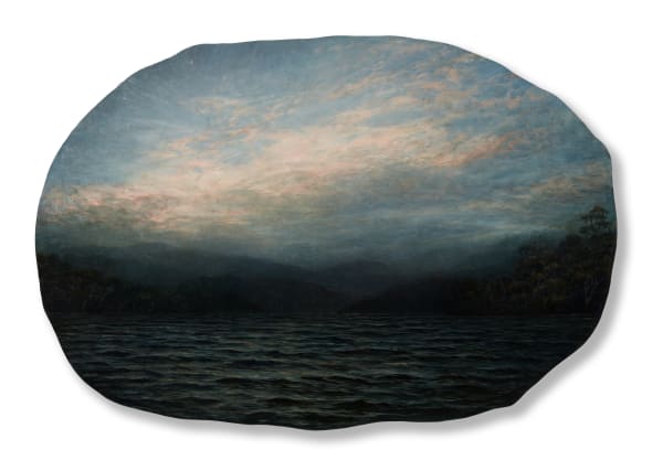 Michaye Boulter and Heather Rose Everything is less certain IV, 2021 oil on hand-beaten steel 43 x 65 cm (overall size)