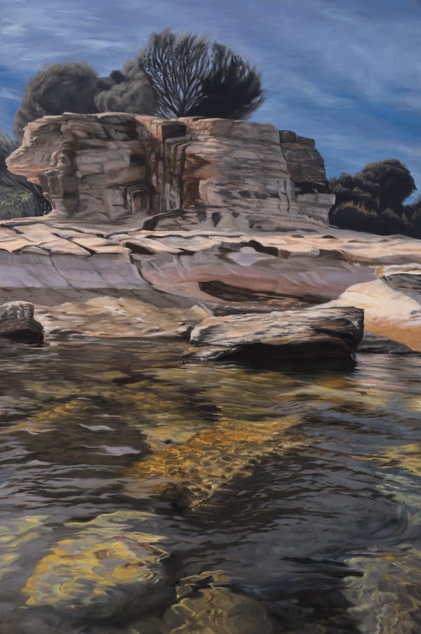 Britt Fazey Monument, 2025 oil on board, framed 31 x 21 cm (board size)