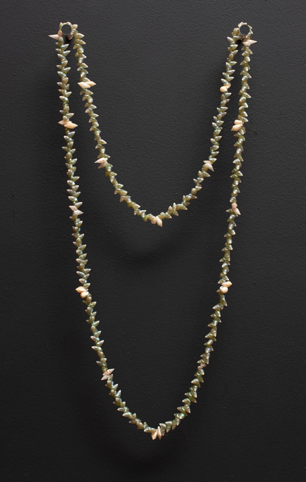 Bec Woolley palawa necklace, 2022 penguin, oat & maireener shells 110cm (overall length)