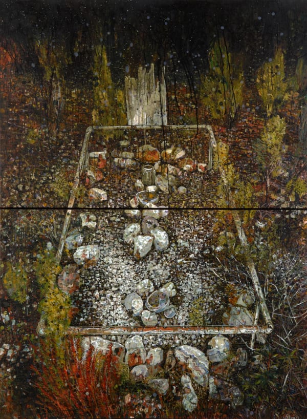 Raymond Arnold Cartography, 2012 acrylic on canvas, framed 155 x 114cm