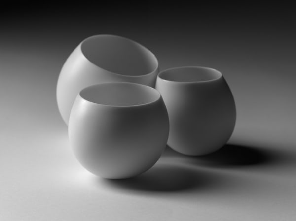 Belinda Winkler Gravitate #2, 2011 Southern Ice Porcelain with glazed interior 3 objects: 85 x 30 x 30 cm (approximate installation size)
