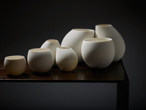 Belinda Winkler Gathering shadows #3, 2015 Southern Ice porcelain 7 objects: 18 x 45 x 30 cm (approximate installation size)