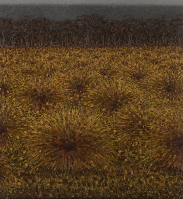 Richard Wastell Grasslands Gold and Ochre, 2018 oil, acrylic, oil stick, & pumice on linen 66 x 61 cm