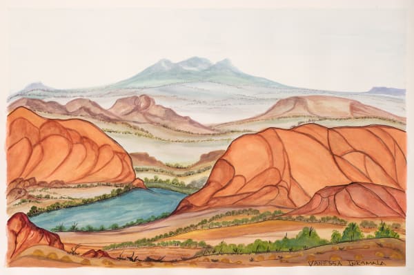 Vanessa Inkamala Rutjipma (Mt Sonder), 2021 watercolour on paper 33 x 51 cm