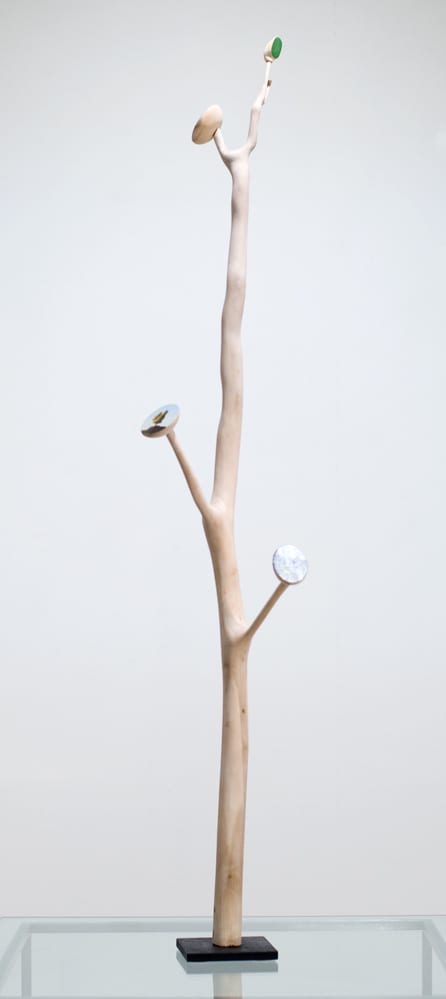 David Keeling Ghost gum 2, 2010 Carved wooden sculpture with painting 103h x 18w x 18d cm (overall, object size)