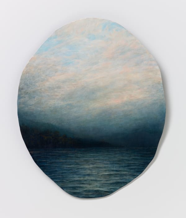 Michaye Boulter We contain multitudes XVI, 2021 oil on hand beaten steel 33 x 27cm