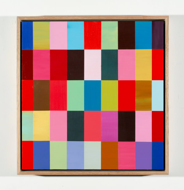 Neil Haddon Sometimes when we look this is what we see No.5, 2024 oil on aluminium, framed 34 x 32 cm