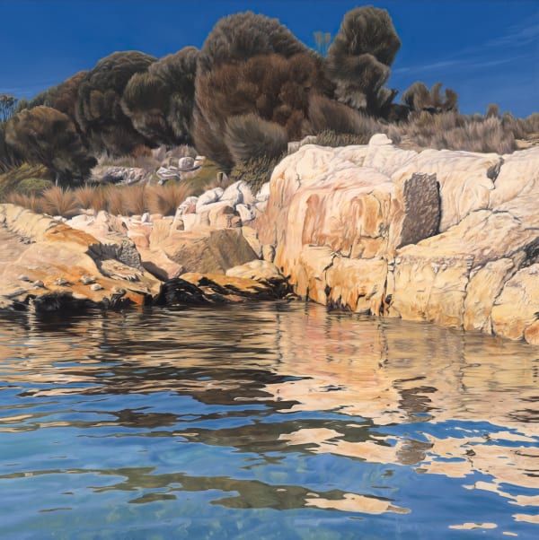 Britt Fazey Lightwell, 2025 oil on linen, framed 61 x 61 cm (stretcher size)